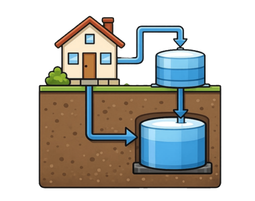 Tank and reservoir filling diagram